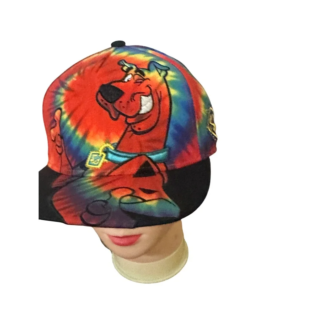 NWT Scooby-Doo Tie Dye Snapback Hat Warner‎ Bros Embroidered Graphic Flat Brim